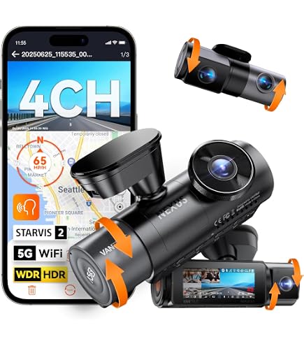 Amazon.com: N5S 4 Channel 360 Degree 2.7K Dash Cam, 4CH STARVIS 2